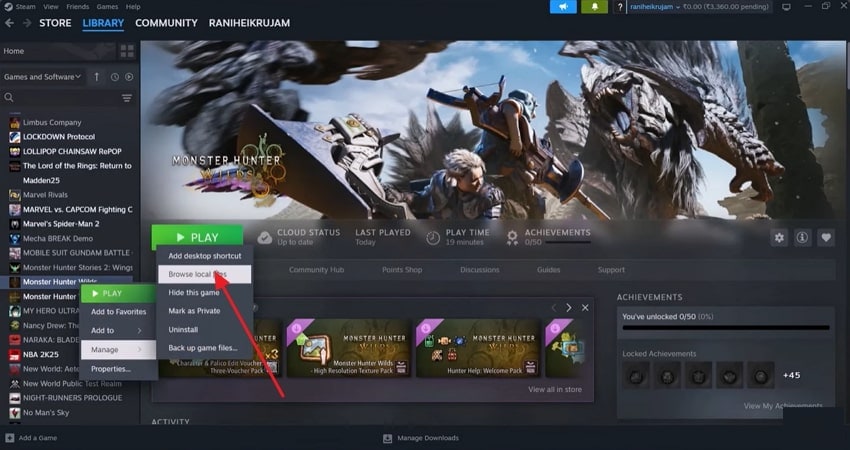 browse game local files